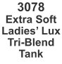 3078Extra Soft Ladies’ Lux Tri-Blend Tank
