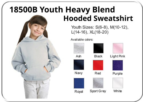 18500B Youth Heavy Blend  Hooded Sweatshirt
